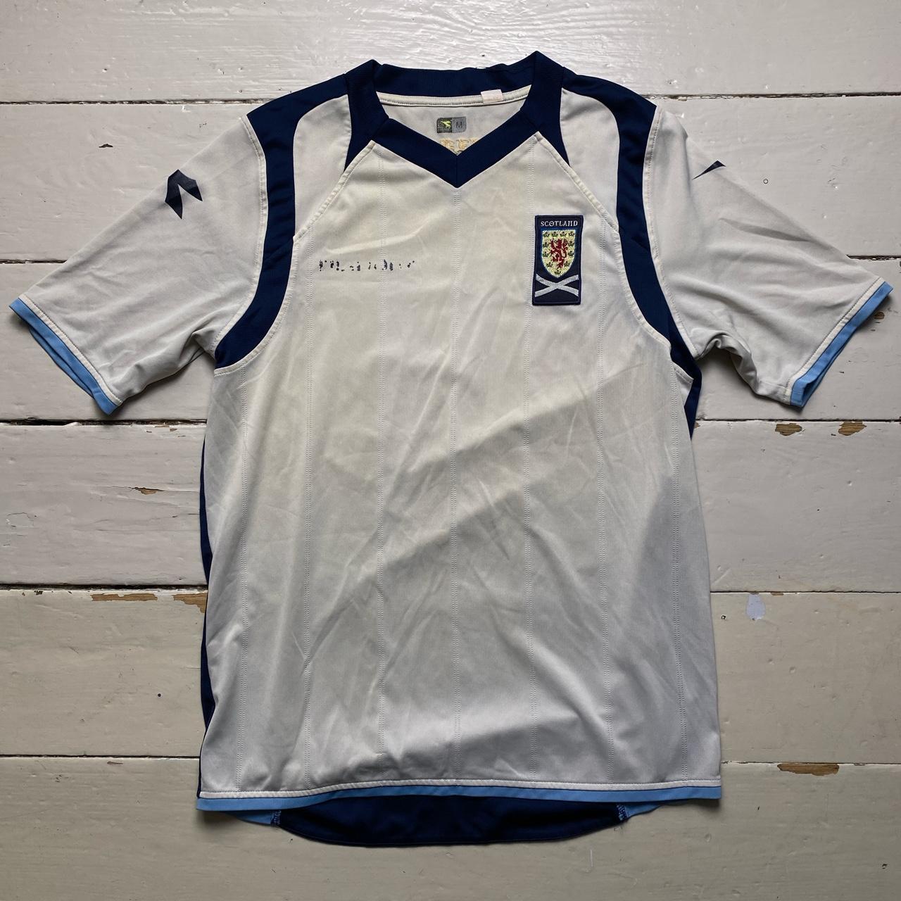 Scotland Diadora White and Navy Football Jersey