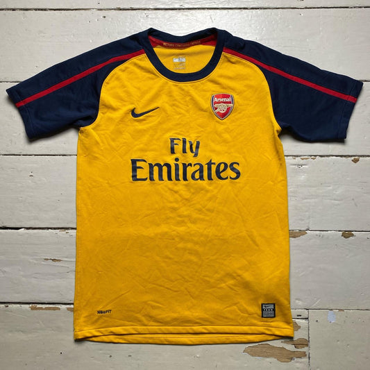 Arsenal Nike Vintage 2008 Away Yellow Navy Football Jersey