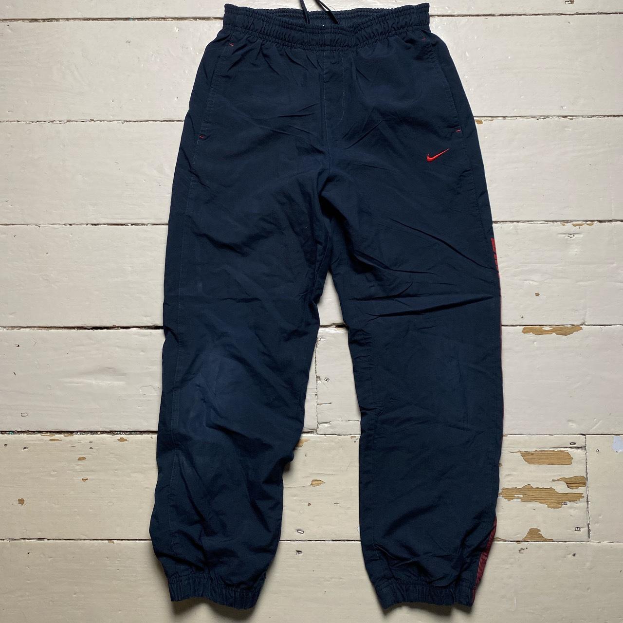 Nike Club Spellout Navy and Red Shell Track Pant Bottoms