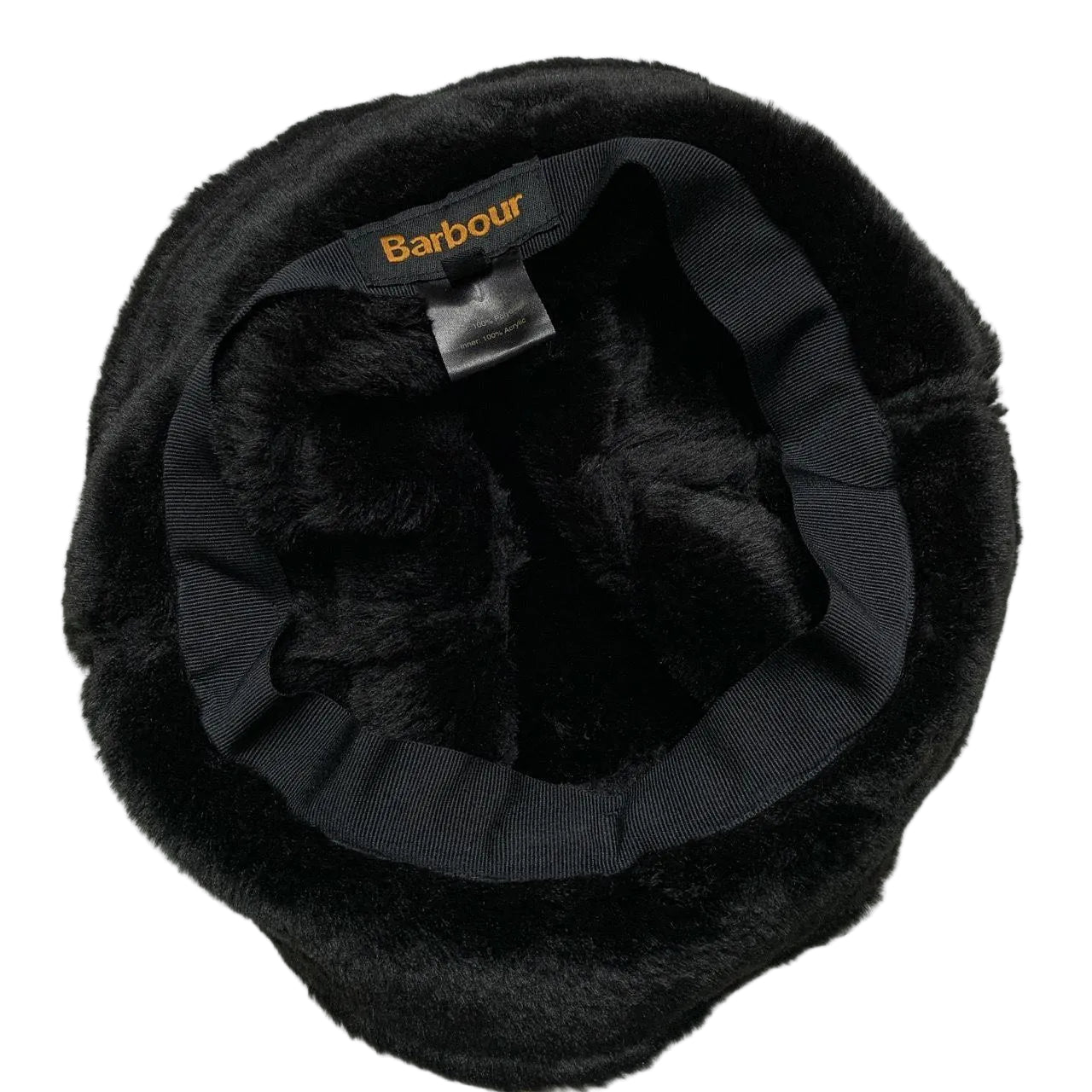 Barbour Black Suede Faux Fur Bucket Hat