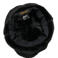 Barbour Black Suede Faux Fur Bucket Hat