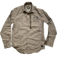 G Star Khaki Beige Military Army Shirt Jacket (M)