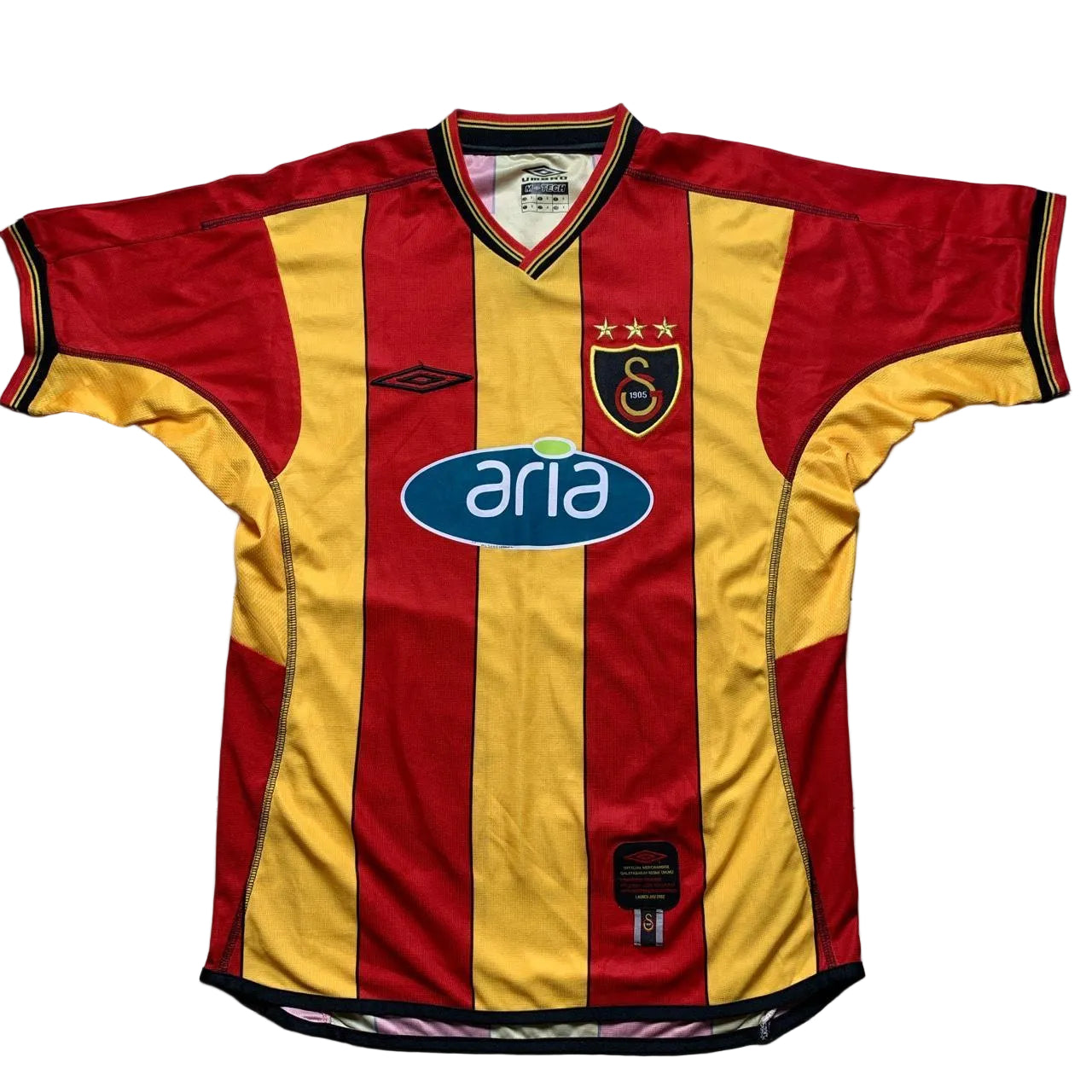 Galatasaray Vintage 2002 Football Jersey Red and Yellow Jersey (S)