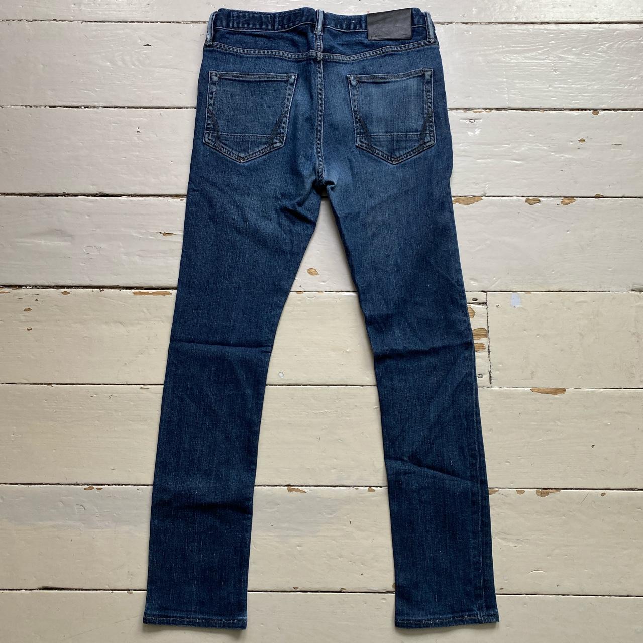 AllSaints Navy Slim Razor Jeans