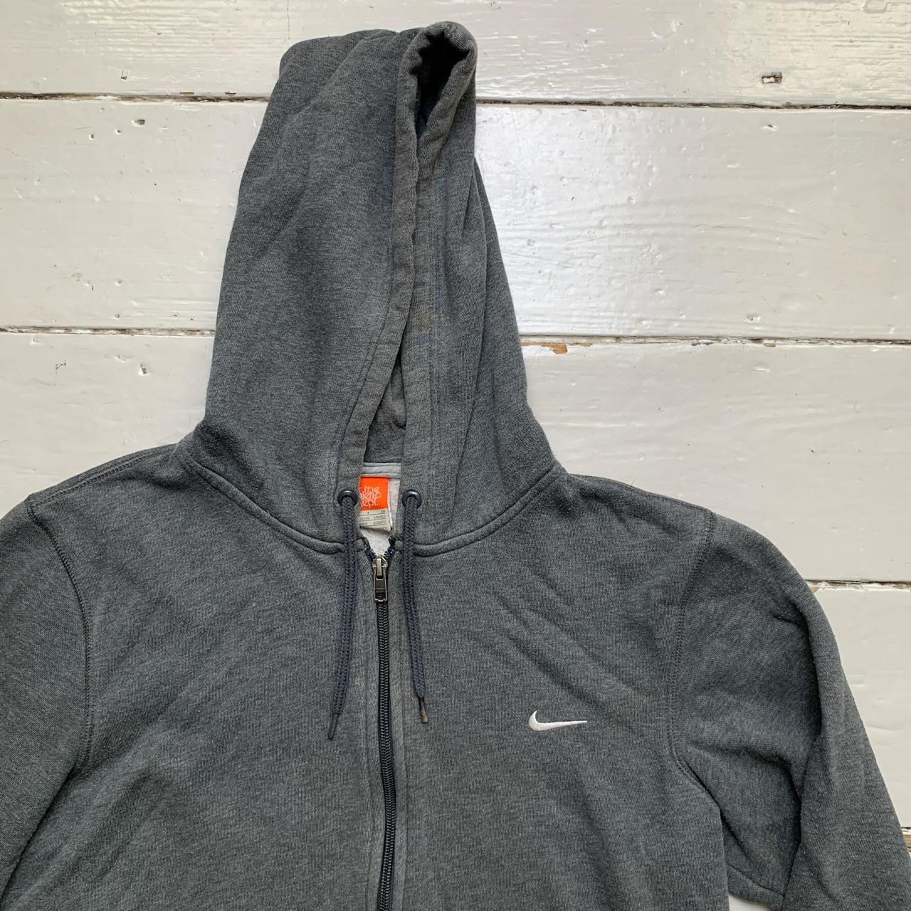 Nike Athletic Department Swoosh Grey and White Hoodie