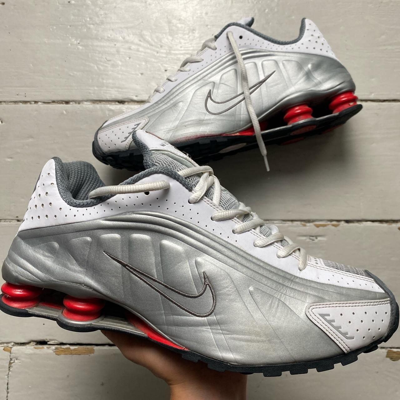 Nike Shox R4 Silver White and Red OG