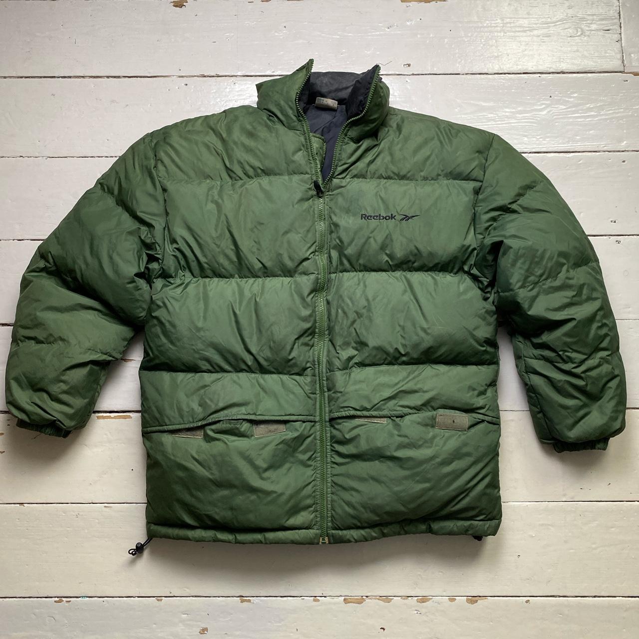 Reebok Oversized Vintage Green and Black Puffer Coat