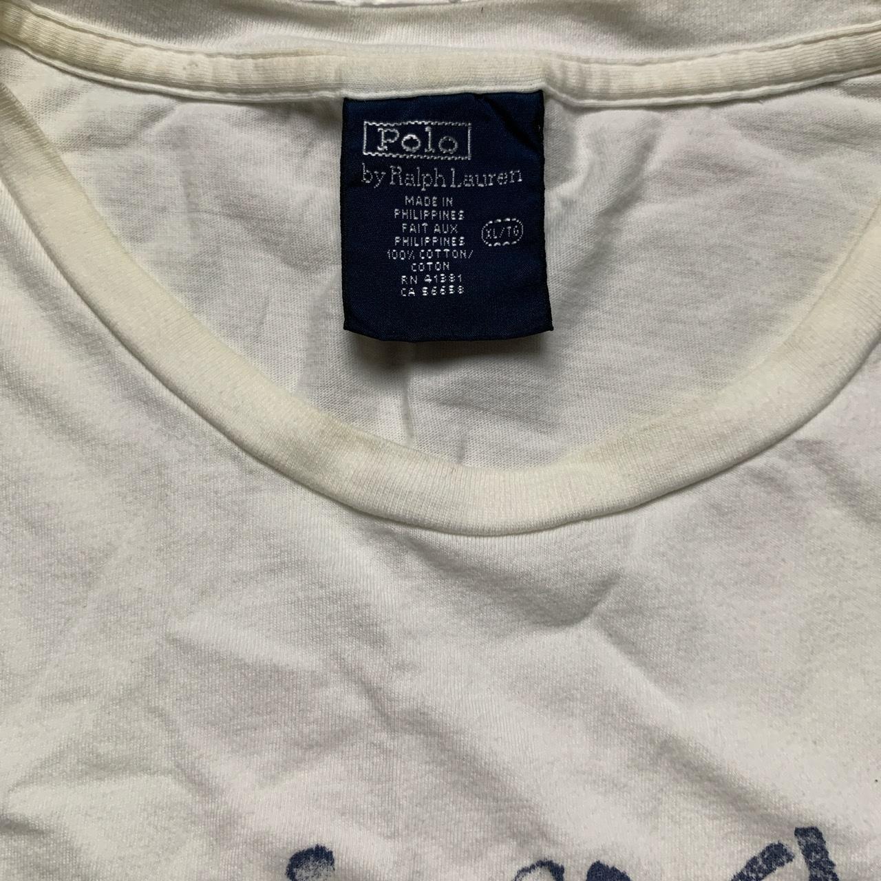 Polo Ralph Lauren White and Blue T Shirt