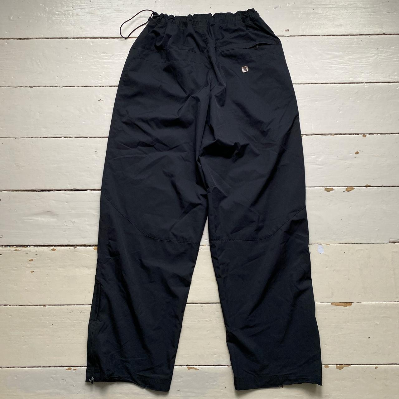 Nike Shox Black and Orange Vintage Shell Baggy Track Pant Bottoms
