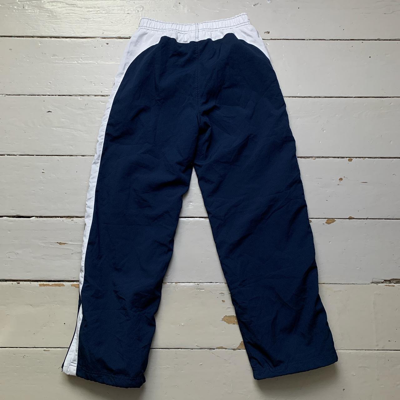 Nike Swoosh Navy and White Shell Baggy Track Pant Bottoms