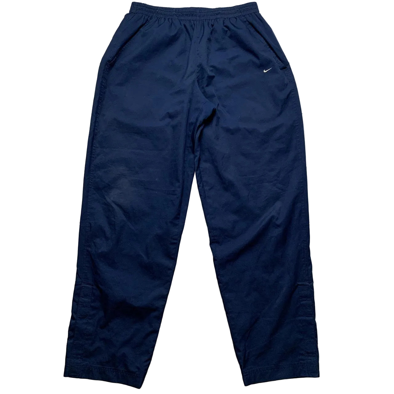 Nike Swoosh Navy and White Shell Trackpant Baggy Bottoms (L)