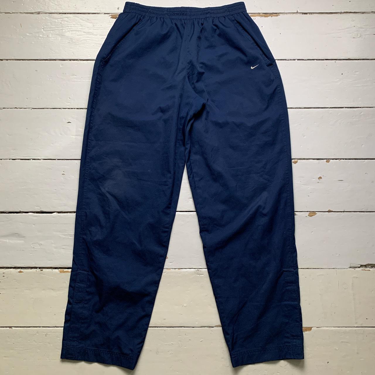 Nike Swoosh Navy and White Shell Trackpant Baggy Bottoms