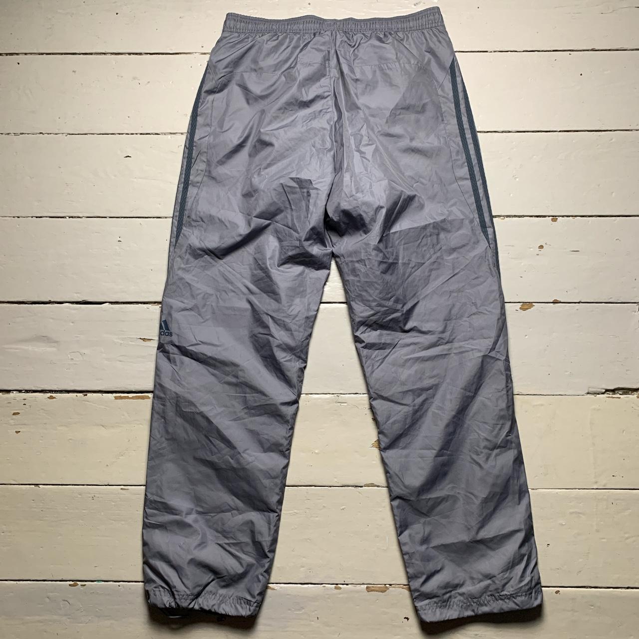 Adidas Baggy Shell Track Pant Bottoms Grey and Silver