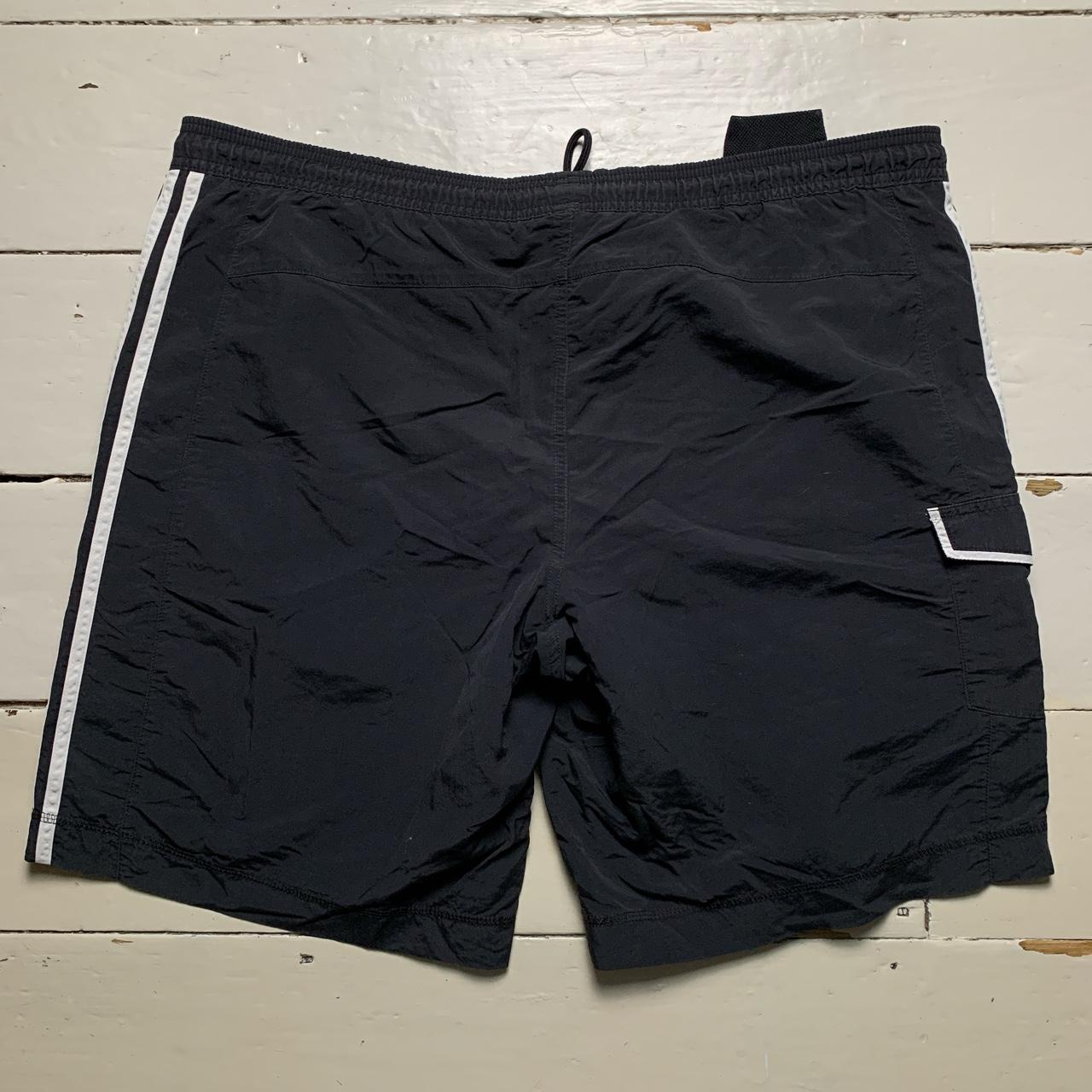 Adidas Vintage Black and White Track Pant Shell Swim Shorts