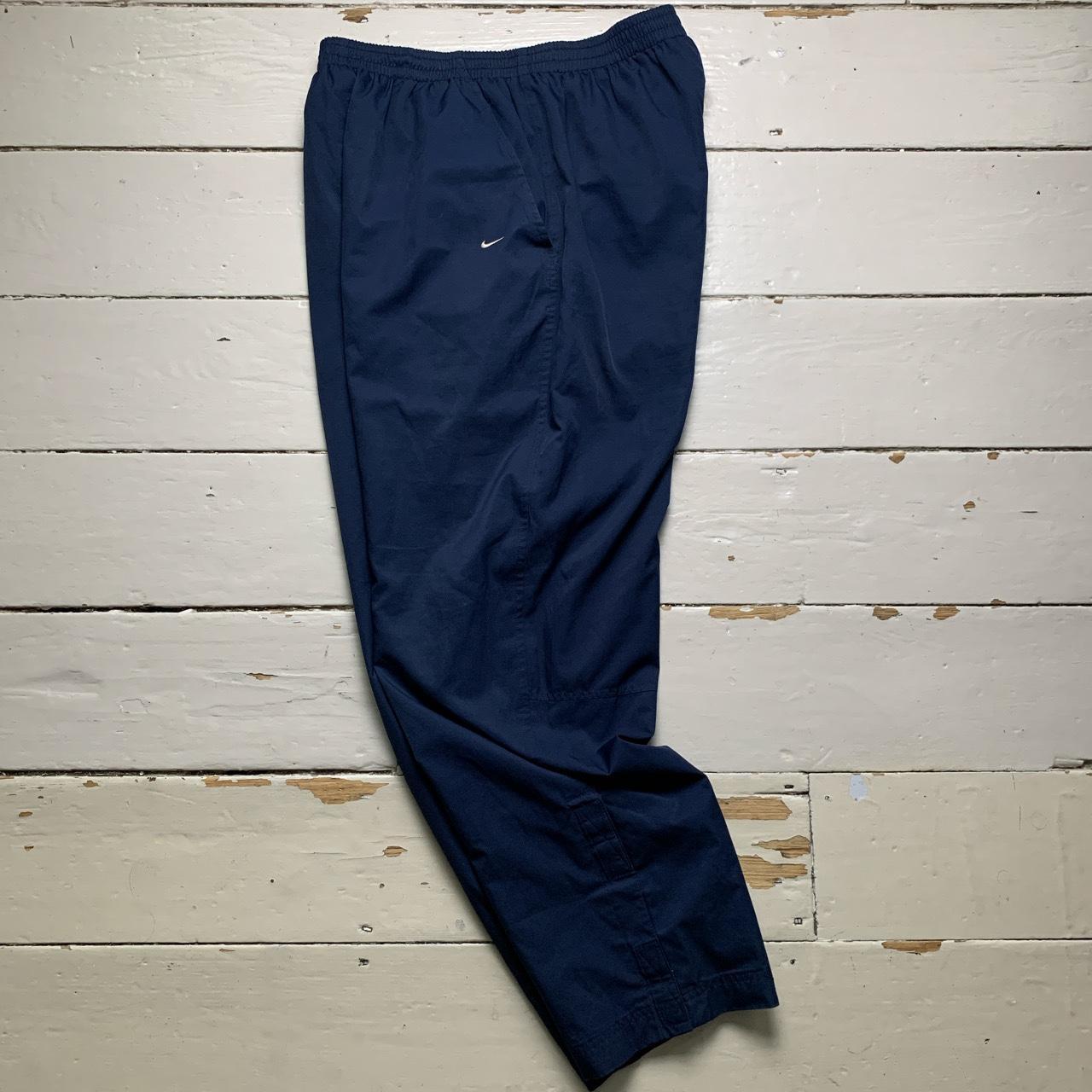 Nike Swoosh Navy and White Shell Trackpant Baggy Bottoms