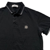 Stone Island Black and White Short Sleeve Polo Shirt (S)