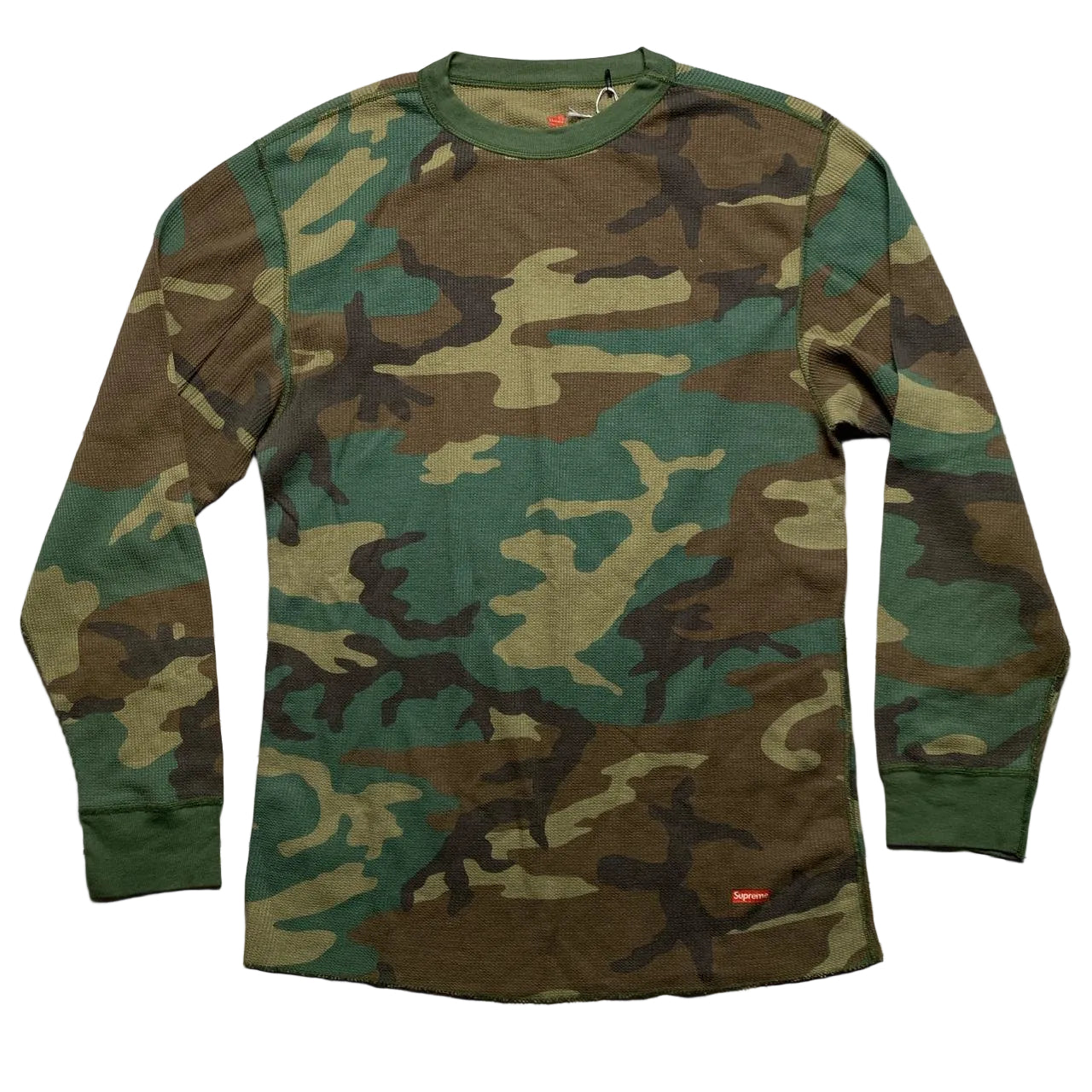 Supreme Camouflage Box Logo Thermal Waffle Hanes Long Sleeve T Shirt (L)