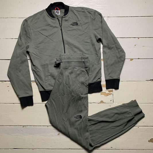 The North Face Khaki Green and Black Tracksuit