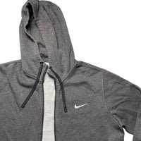Nike Grey and White Swoosh Hoodie (M)