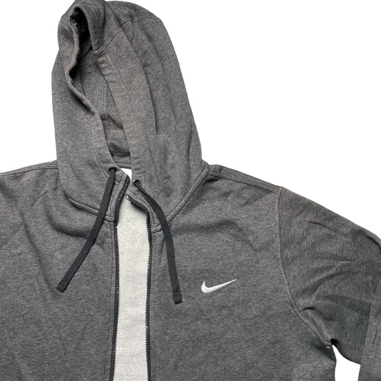 Nike Grey and White Swoosh Hoodie (M)