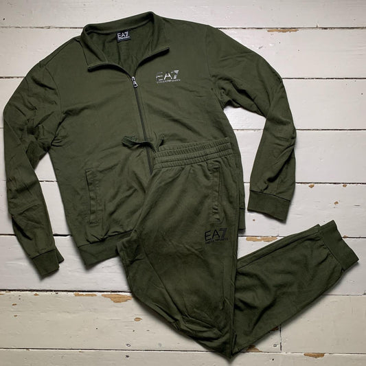 EA7 Olive Khaki Green Full Tracksuit