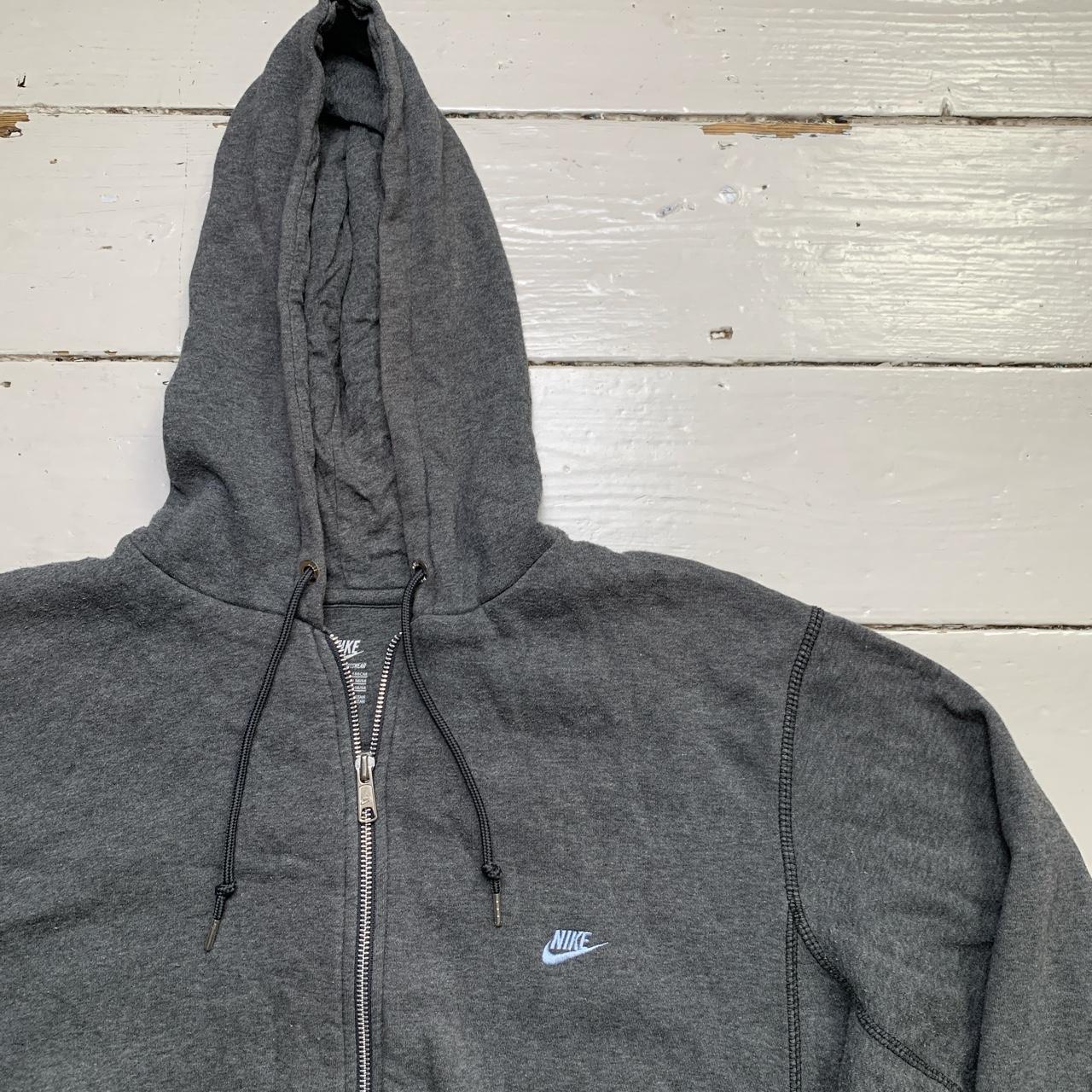 Nike Swoosh Grey and Blue Vintage Hoodie