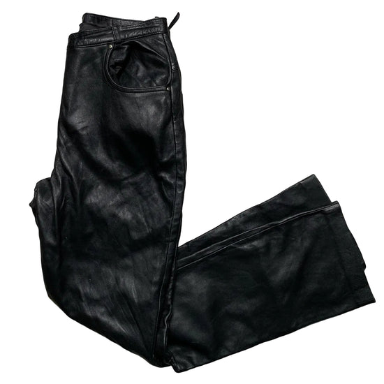 Leathermaster Womens Leather Black Trousers (12)