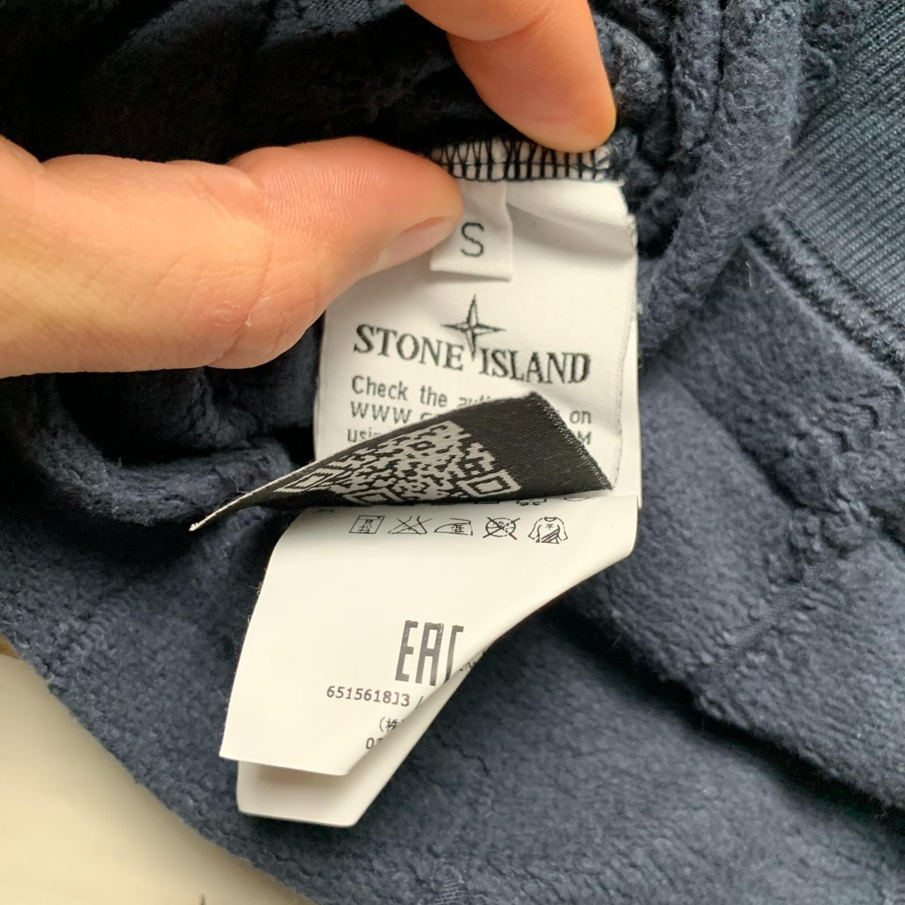 Stone Island Navy Crewneck Square Outline Repeat Jumper