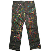 Dickies Khaki Green Paint Splash Cargo Trousers Womens (36W)
