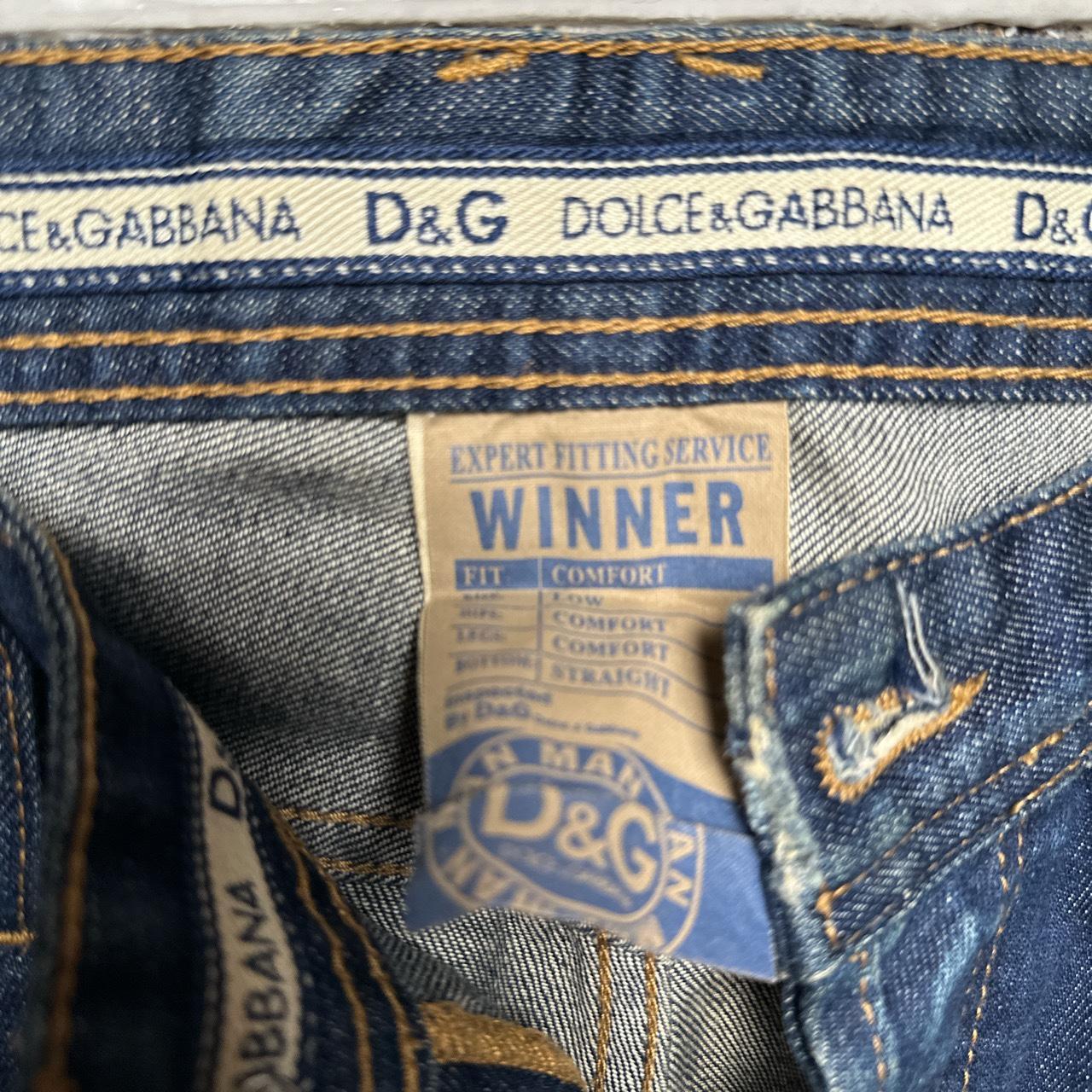 Dolce & Gabbana Silver Plaque Distressed Jeans