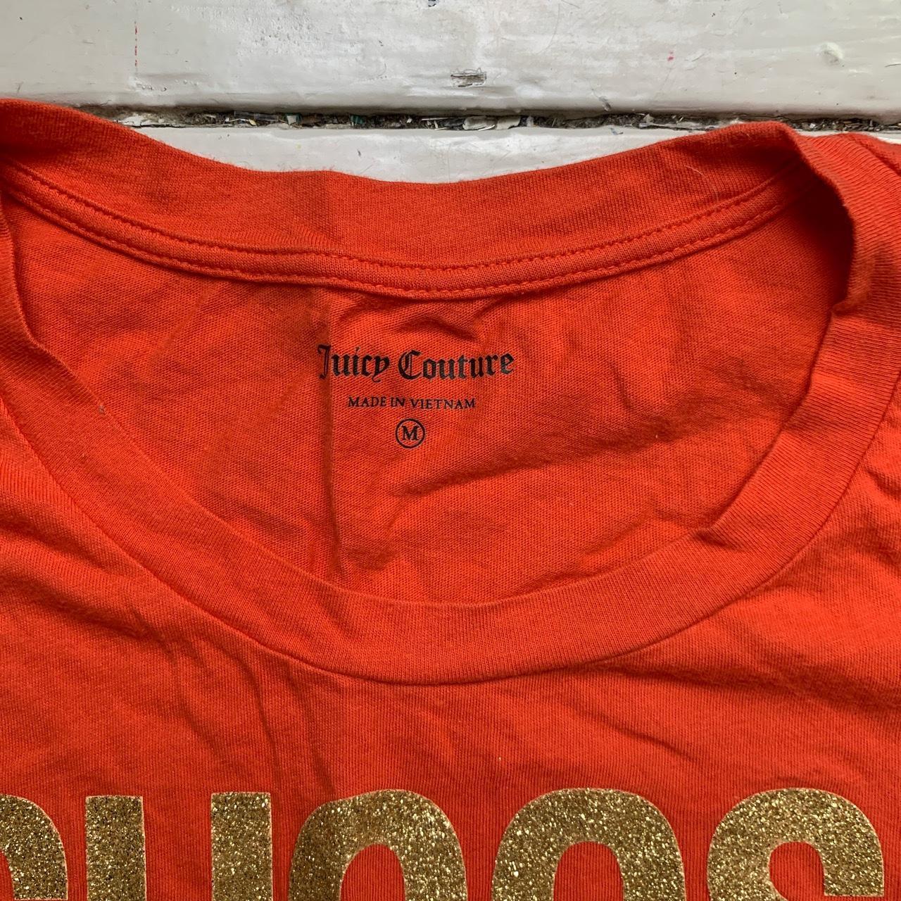 Juicy Couture Choose Juicy Orange and Gold Sparkly T Shirt