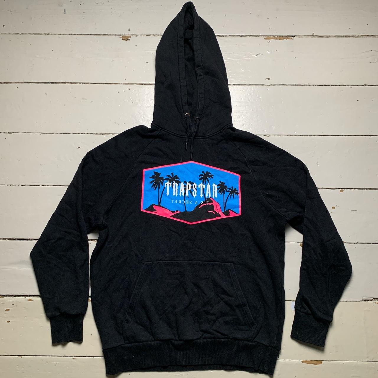 Trapstar Palm Trees Black Blue and Pink Hoodie