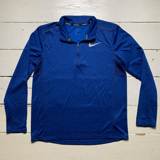 Nike Running Quarter Zip Blue and Reflective Silver