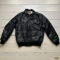 Avirex Type A-2 USA Black Leather Bomber Jacket