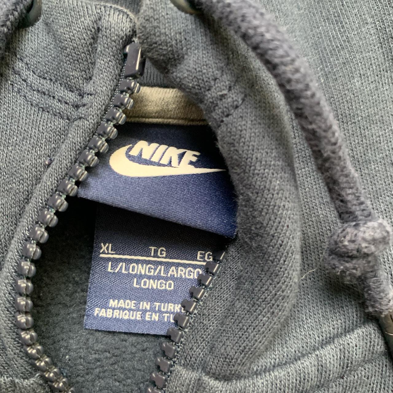 Nike Swoosh Navy and White Hoodie (XL)