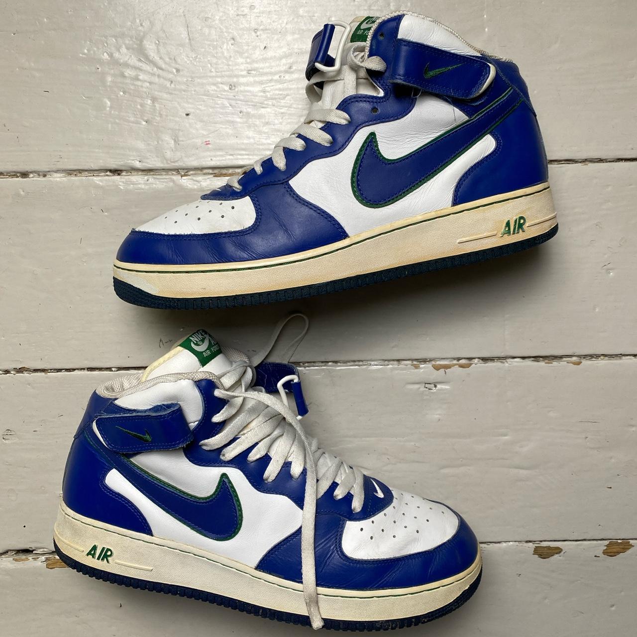 Nike Air Force 1 Mid Royal White Blue and Green Vintage 2004