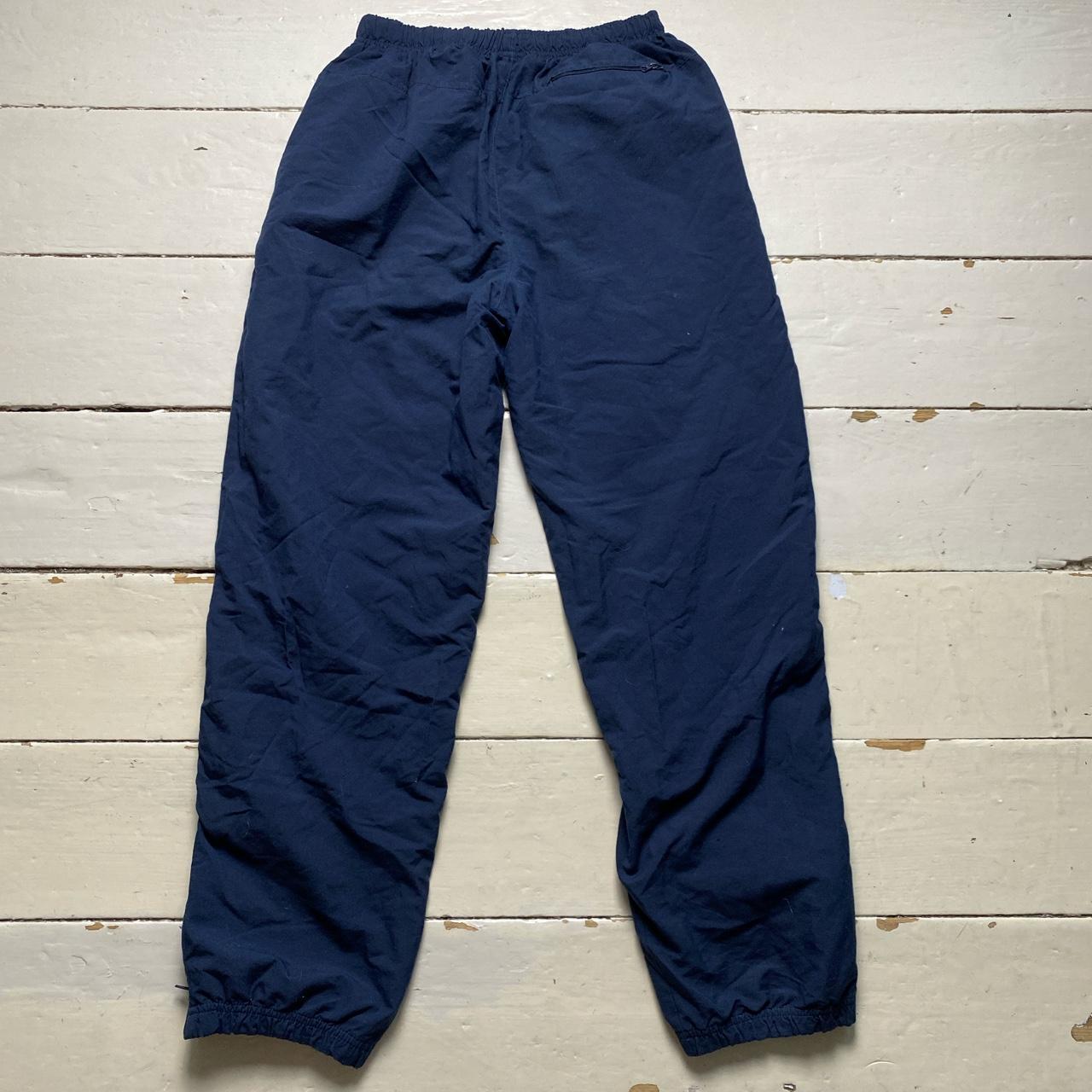 Nike Vintage Swoosh Navy and White Baggy Shell Track Pant Bottoms