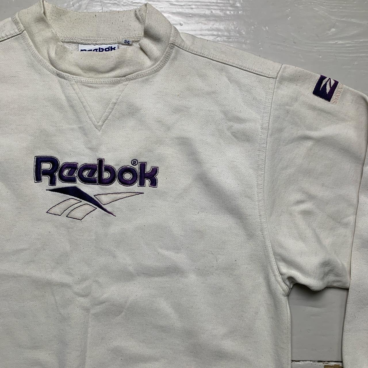 Reebok Vintage Cream White and Navy 90’s Jumper