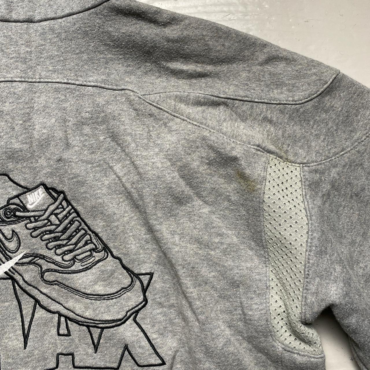 Nike Air Max Vintage Grey Black and White Embroidery Hoodie