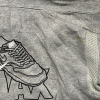 Nike Air Max Vintage Grey Black and White Embroidery Hoodie (XS)