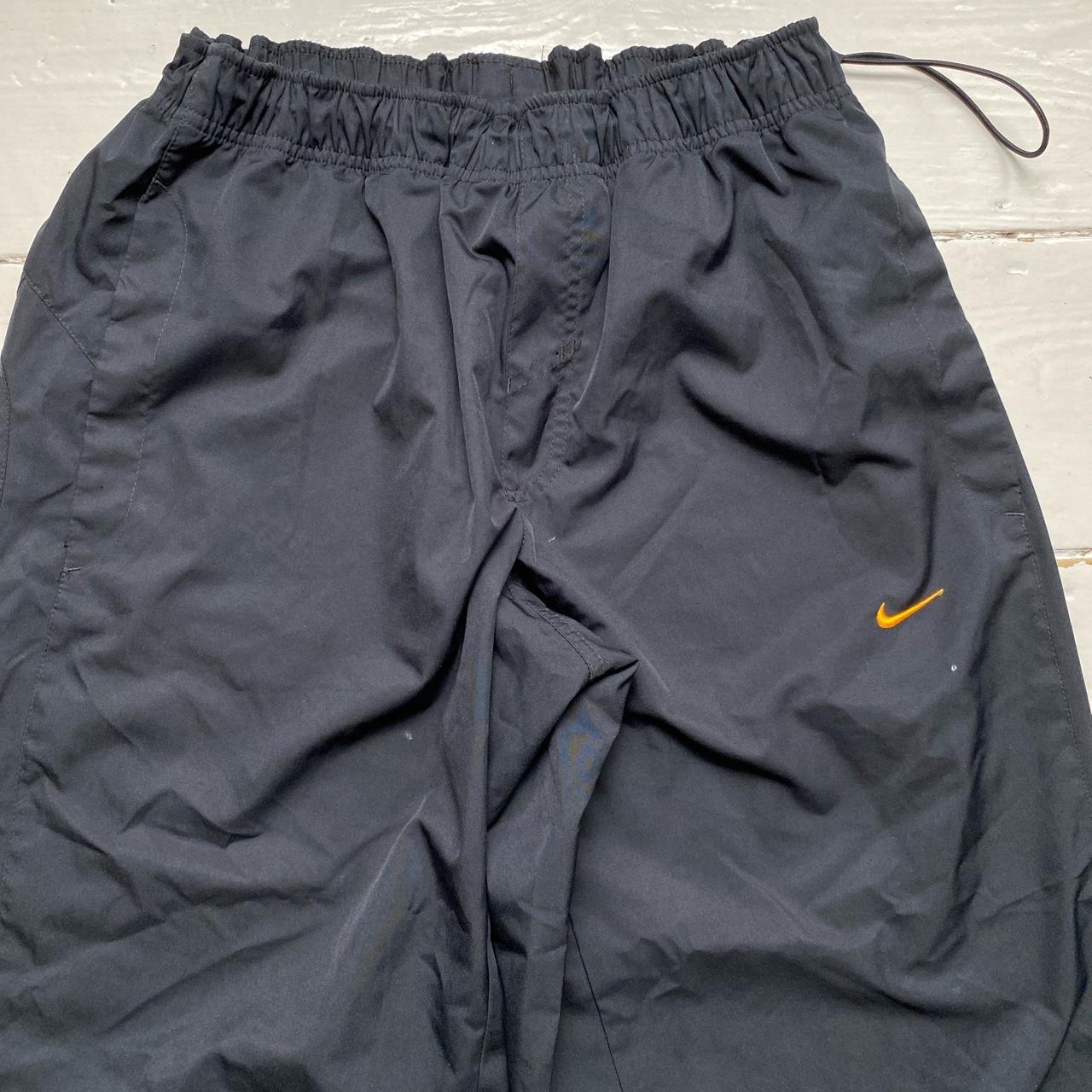 Nike Shox Black and Orange Vintage Shell Baggy Track Pant Bottoms