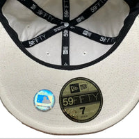 Detroit Tigers Vintage Monogram Cream and Brown Fitted Cap