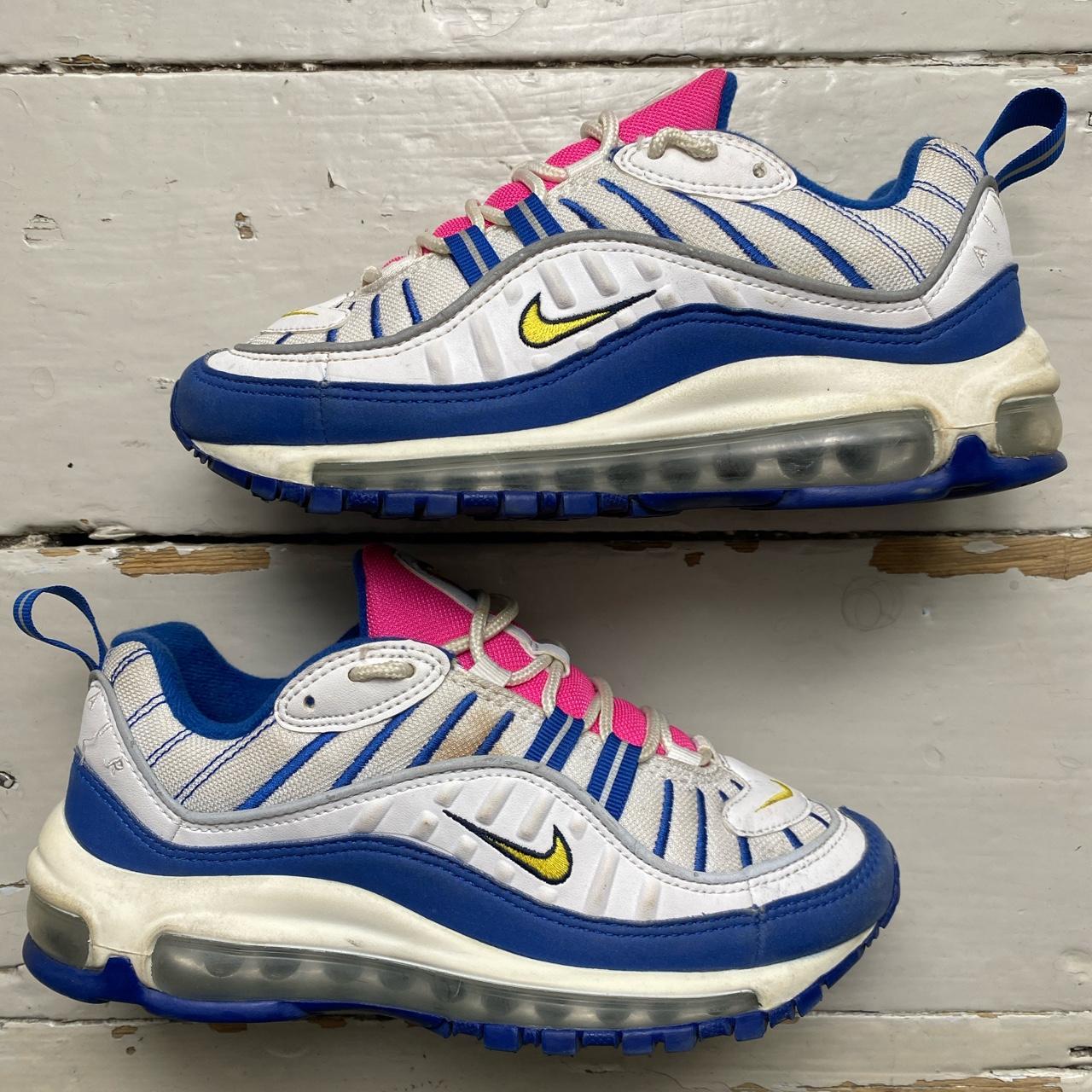 Nike Air Max 98 Blue Pink Yellow and White