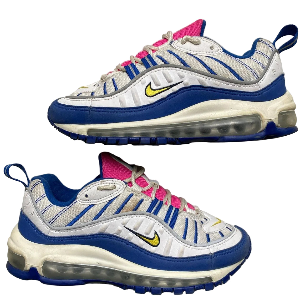 Nike Air Max 98 Blue Pink Yellow and White (UK 4)