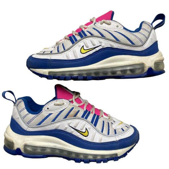 Nike Air Max 98 Blue Pink Yellow and White (UK 4)