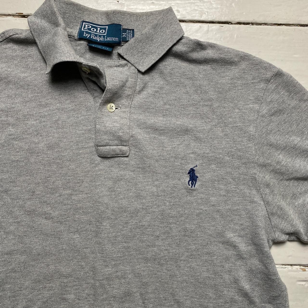 Polo Ralph Lauren Grey and Navy Short Sleeve Polo Shirt
