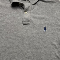 Polo Ralph Lauren Grey and Navy Short Sleeve Polo Shirt (M)