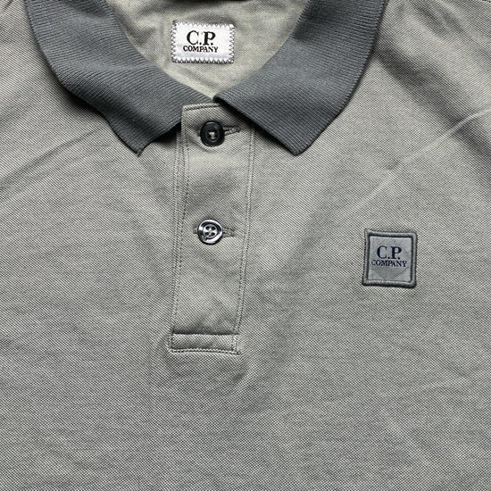CP Company Grey Long Sleeve Polo Shirt (M)