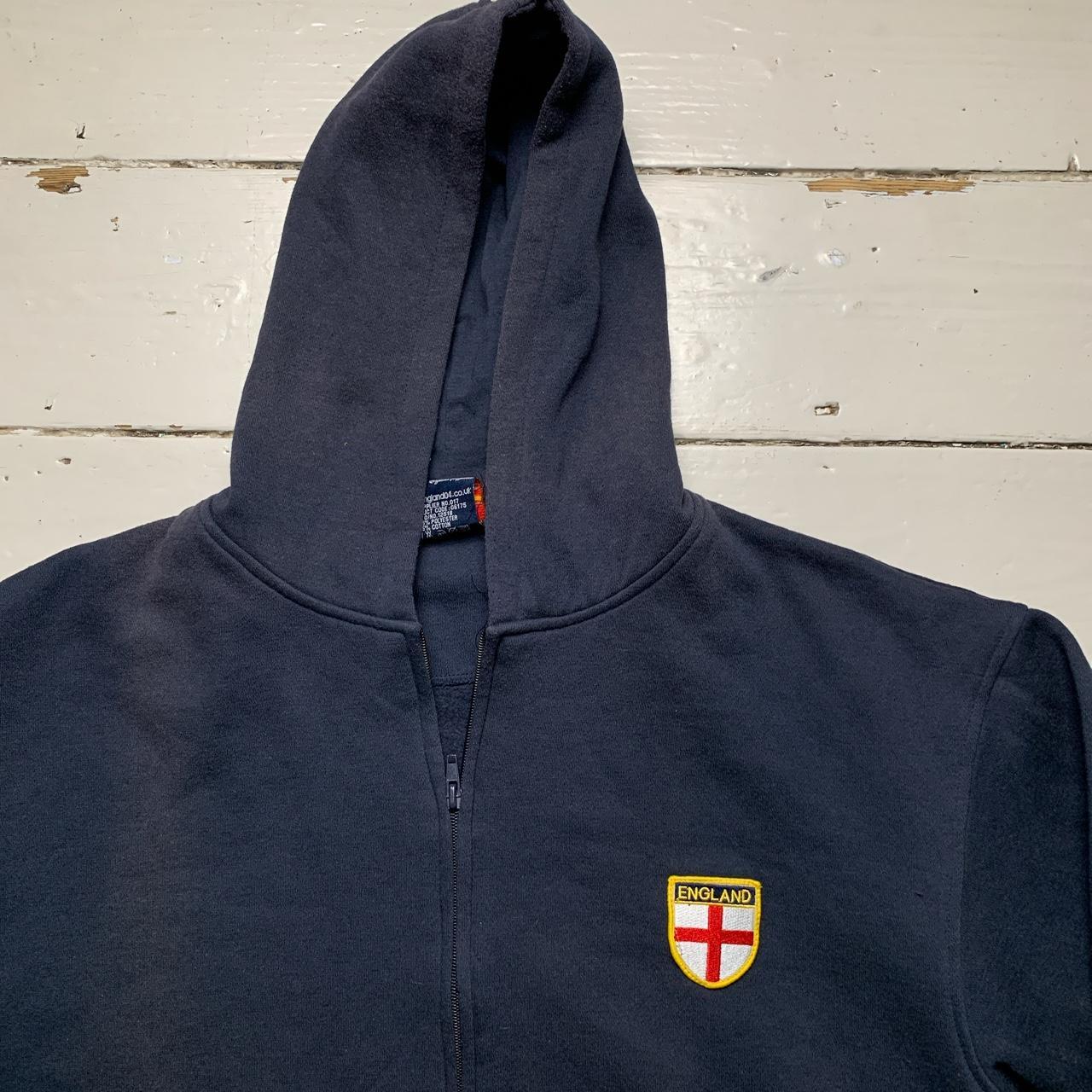 England Football Vintage Graffiti Navy and White Hoodie