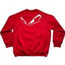Streetz Is Watchin No Fear Elsinore Eyes Grime Y2K Red and White Jumper (2XL)
